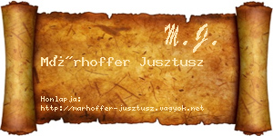 Márhoffer Jusztusz névjegykártya